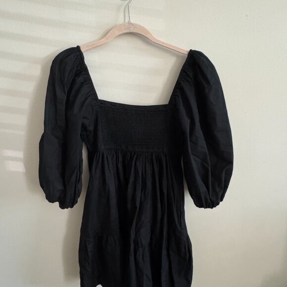Abercrombie Black Puff Sleeve Dress - Picture 4 of 8